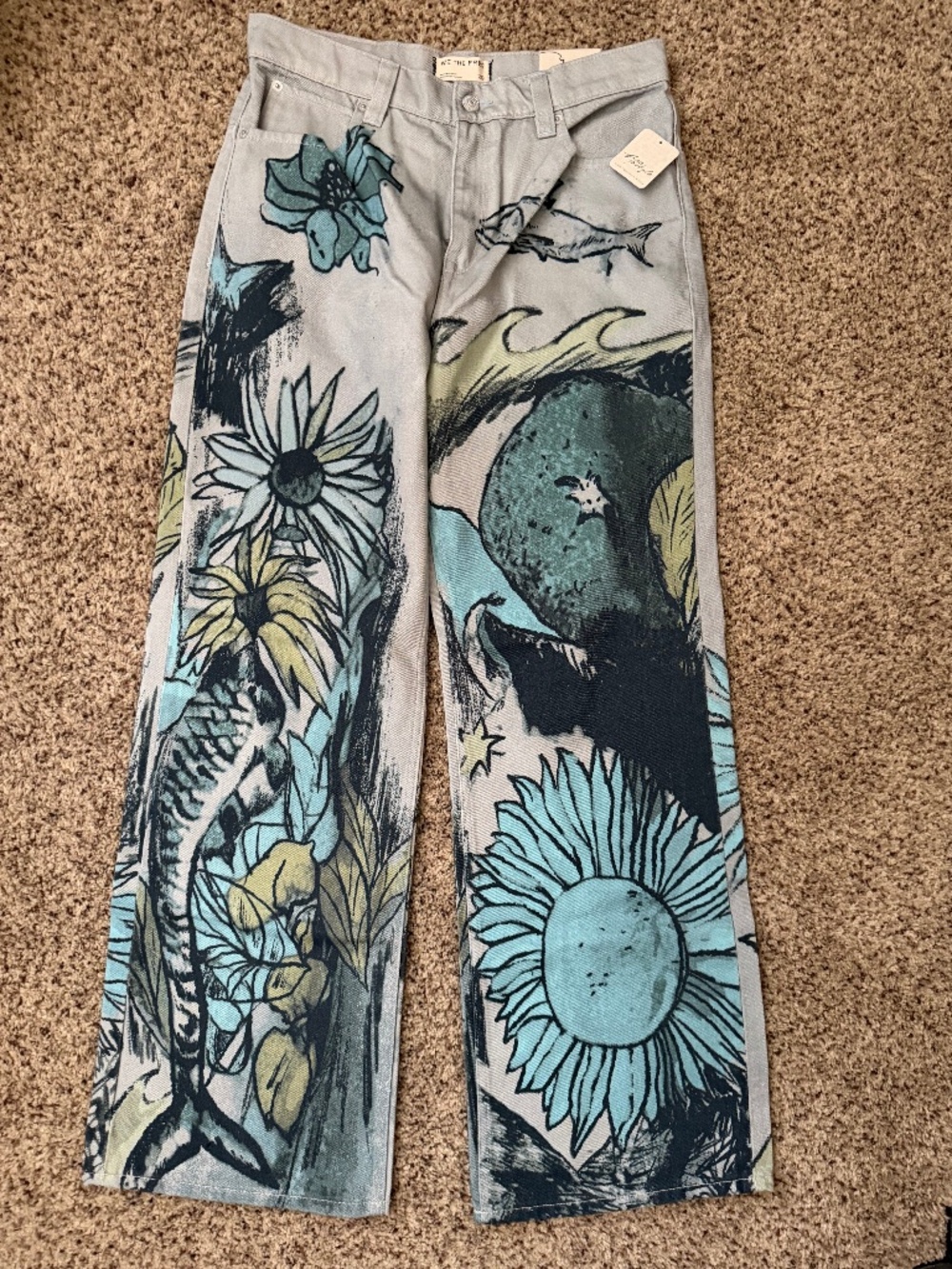 NWT We The Free Tinsley Printed Jeans Seashore Combo Size 29